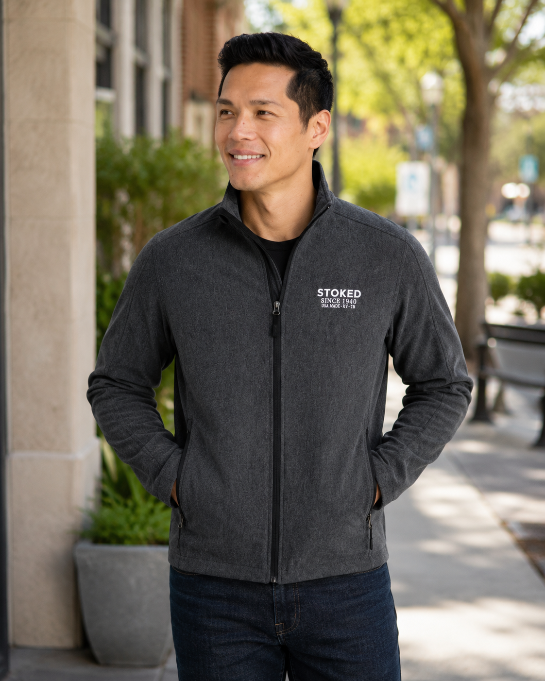Bobby Stoker Full Zip Knit Jacket - Steel
